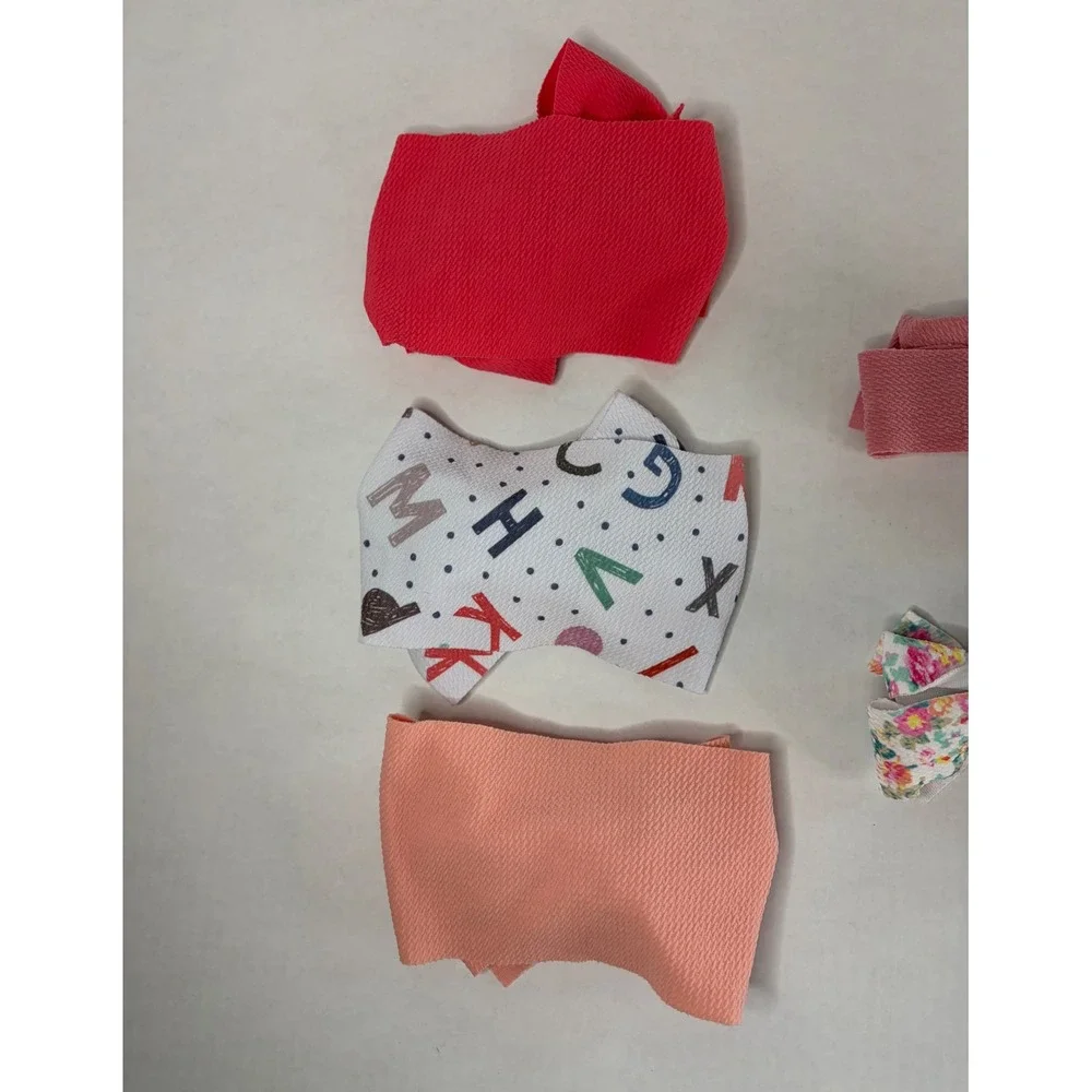 Lot of 7 Baby Girl Headbands Hair Bows Floral Alphabet Solid Textured‎ Stretch